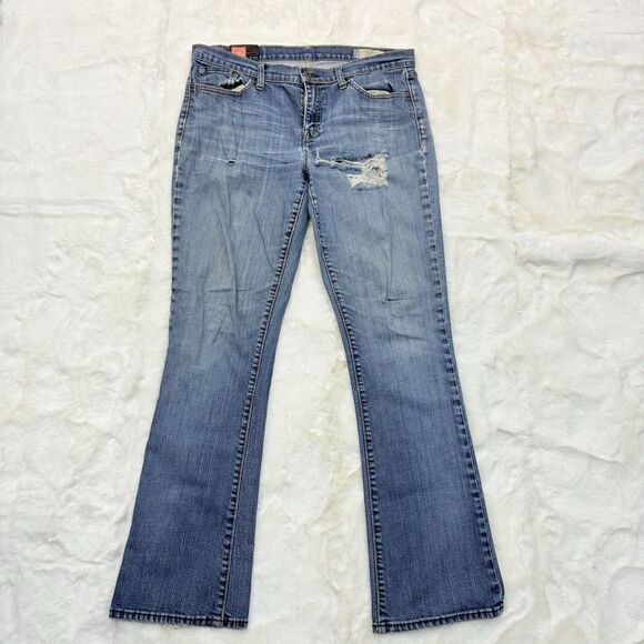 Gap 1969 Jeans Women Size 31/12L (34x33.5) Light Wash Denim Perfect Boot Stretch - Picture 2 of 16